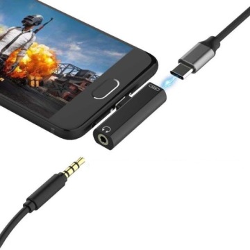 Переходник USB-C на Mini Jack 3,5 мм + блок питания USB-C