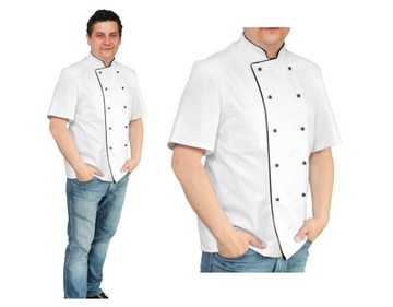 Męska bluza kitel kucharski z lamówką r S