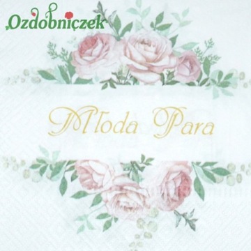 Serwetki do decoupage 2szt Młoda Para róże