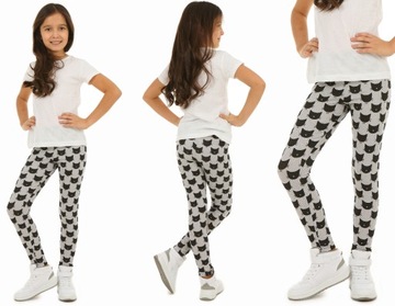 Legginsy wzorzyste getry NADRUKI - 164 KROPEK 004