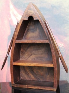 ДЕРЕВЯННАЯ ШКАФНАЯ ПОЛКА ЛОДКА С ВЕСЛАМИ В ПОДАРОК