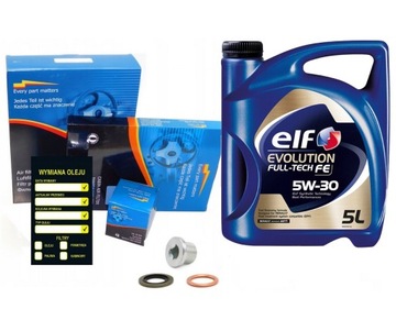 FILTRY + olej ELF 5w30 RENAULT Captur 1.5dCi 90KM