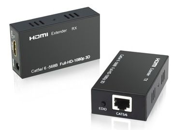 Конвертер HDMI - LAN RJ45, удлинительный кабель длиной 60 м.