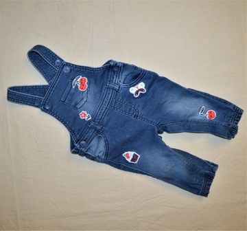BLUEZOO DEBENHAMS SPODNIE OGRODNICZKI 6-9m 74