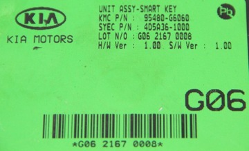 KIA PICANTO III ŘÍZENÍ SMART KEY 95480-G6060