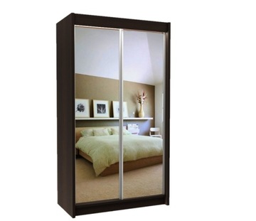 Szafa 120 cm wenge lustro dwoje drzwi półki D120