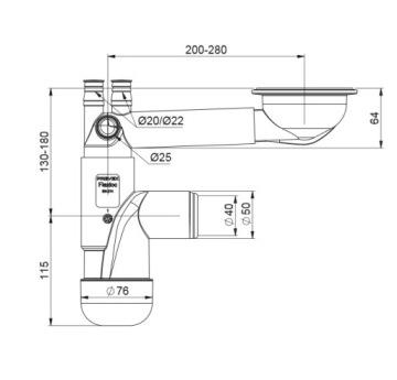 Одиночный сифон Siphon для стиральной машины для стиральной машины для стиральной машины