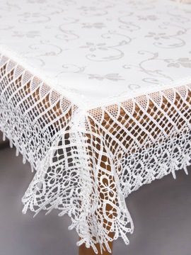 OBRUS GIPIURA DŁUGA PROSTOKĄT 160X350 BIAŁY