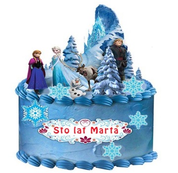 Opłatek GRUBY NA TORT FROZEN ELSA CAŁY ZESTAW
