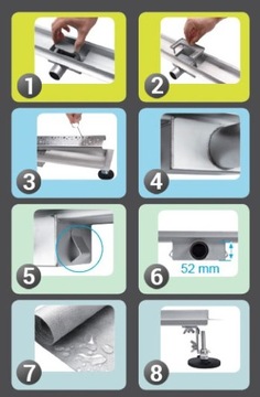 ЛИНЕЙНЫЙ СЛИВ 50см MADEIRA SLIM СТАЛЬНОЙ НИЗКИЙ СИФОН