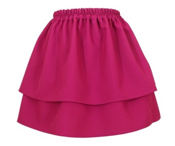 AMARANTOWA RÓŻ SPÓDNICZKA SPÓDNICA WARSTWY FALBANY