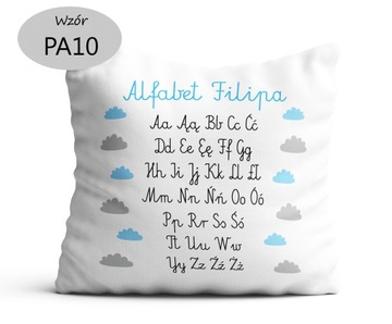 Подушка с алфавитом и дизайном подарков с именем ребенка