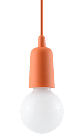 Lampa Wisząca DIEGO 1 Pomarańczowa SOLLUX Zwis Led