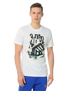 ADIDAS ORIGINALS T-SHIRT MĘSKI BIAŁY AB9560 S