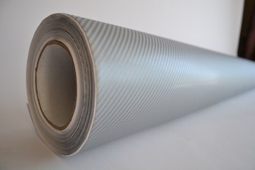УГЛЕРОДНАЯ ФОЛЬГА 4D СЕРЕБРЯНЫЙ ШПОН 152x50 CARBON HIT