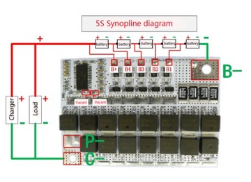 Балансирное зарядное устройство BMS 5S 100А 16,0 18,5В LiFePO4