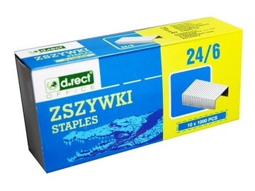 ZSZYWKI BIUROWE 24/6 1000 SZTUK D.RECT 360021
