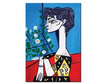 obraz PABLO PICASSO Jacqueline z kwiatami płótno