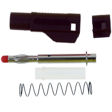 Wtyk banan 4mm prosty czarny Amass 25.450.2