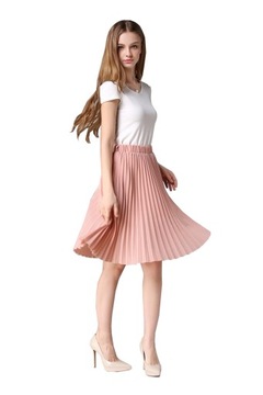 ЖЕНСКАЯ ПЛИССИРОВАННАЯ ЮБКА-МИДИ НА РЕЗИНКЕ, ЦВЕТА