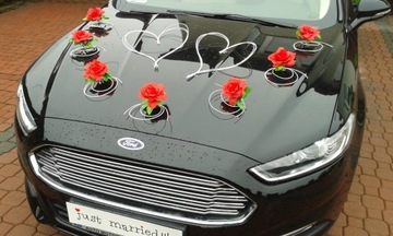 Dekoracja ślubna samochodu ozdoby na auto do ślubu