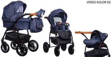 WÓZEK 3w1 GONDOLA + SPACERÓWKA + FOTELIK / Verso