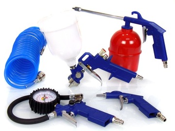 KIT zestaw lakierniczy pistolet do pompowania 5w1 do kompresora olejowy