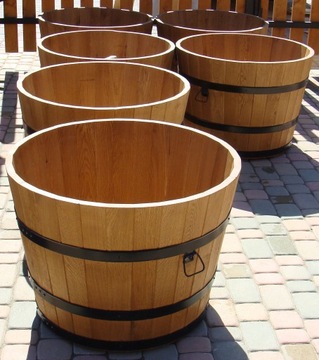 БОЛЬШОЙ ДУБОВЫЙ САДОВЫЙ ЦВЕТОЧНЫЙ ГОРШОК ДЕРЕВЯННЫЙ ГОРШОК 60 Л