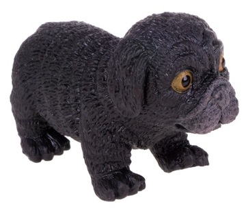 РЕЗИНОВАЯ ИГРУШКА СОБАКА БУЛЬДОГ С ЧЕРНЫМ ГОРОШКОМ