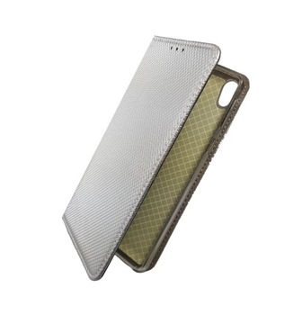 Sony Xperia E5 ETUI SMART BOOK MAGNET - srebrny