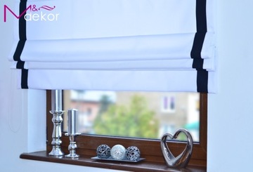 ROLETA RZYMSKA MECHANIZM ŁAŃCUSZKOW BIAŁA PASY