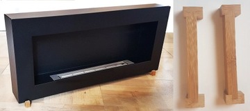 БИОКАМИН 90x40 КОРОБКА В КВАРТИРЕ 900x400 черное стекло