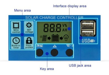 РЕГУЛЯТОР СОЛНЕЧНОЙ ЗАРЯДКИ PWM 20A 12/24V USB LCD