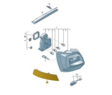 ОТРАЖАТЕЛЬ ОТРАЖАЮЩИЙ СВЕТ VW Polo 6C правый