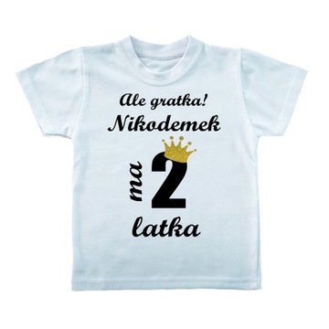 Koszulka na 2-latka urodziny z imieniem dziecka KR