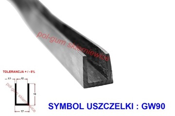 РЕЗИНОВЫЙ УПЛОТНИТЕЛЬ ДЛЯ КРОМКИ КРОМКА 12мм