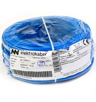 100m Przewód jednożyłowy kabel 1x1 linka LGY 1 x 1mm niebieski