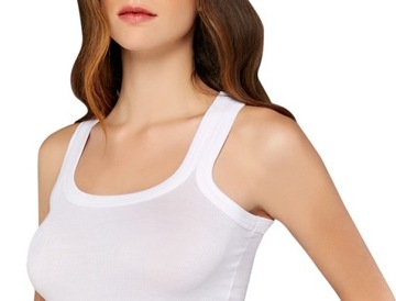podkoszulka damska na ramiączkach biała cienka micromodal Doreanse L 9311