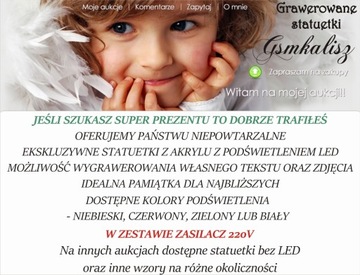 GRAWEROWANA PAMIĄTKA CHRZTU ŚW. LED Z FOTO CHRZEST