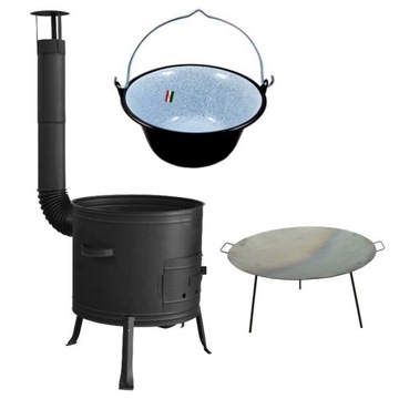 KUCHNIA POLOWA FI 36CM PATELNIA 50CM KOCIOŁEK 13L