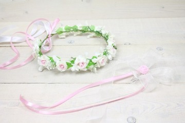 Шифоновый гребешок с бантиком в стиле причастия