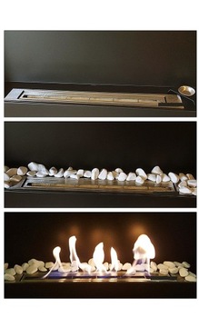 SLIM BIO КАМИН 900x400 черный с НАКЛОНЯЕМЫМ СТЕКЛОМ 90X40 + РЕГУЛИРОВКА