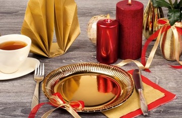 Салфетки БОЛЬШИЕ золотые 40х40см для стола, 20 шт.