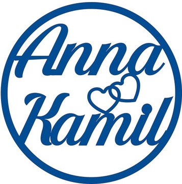 Круглый ободок с именами Имя Свадьба 59 см