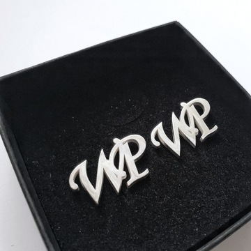 Запонки с инициалами - серебро 925 пробы