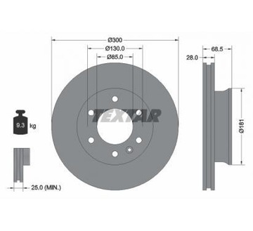 ТОРМОЗНОЙ ДИСК TEXTAR MERCEDES SPRINTER/VW