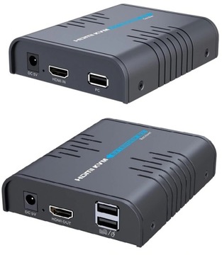 IP-конвертер HDMI в LAN + удлинительный USB-кабель длиной 120 м.