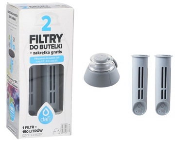 FILTR DO BUTELKI DAFI ( 2 SZT ) + NAKRĘTKA STALOWY