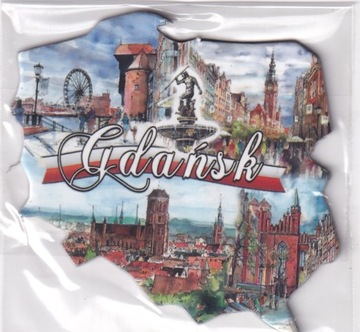 MAGNES NA LODÓWKĘ MAGNETKA GDAŃSK FLAGA 2513