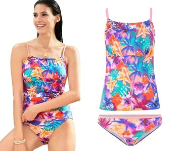 63K Bonprix tankini komplet strój kostium kąpielowy dwuczęściowy 42